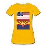 US & Arizona Flags - Women’s Premium T-Shirt - sun yellow