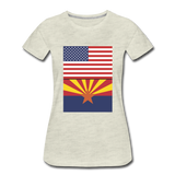 US & Arizona Flags - Women’s Premium T-Shirt - heather oatmeal