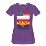 US & Arizona Flags - Women’s Premium T-Shirt - purple
