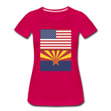 US & Arizona Flags - Women’s Premium T-Shirt - dark pink