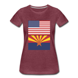 US & Arizona Flags - Women’s Premium T-Shirt - heather burgundy