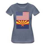 US & Arizona Flags - Women’s Premium T-Shirt - heather blue