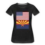 US & Arizona Flags - Women’s Premium T-Shirt - charcoal gray