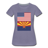 US & Arizona Flags - Women’s Premium T-Shirt - washed violet