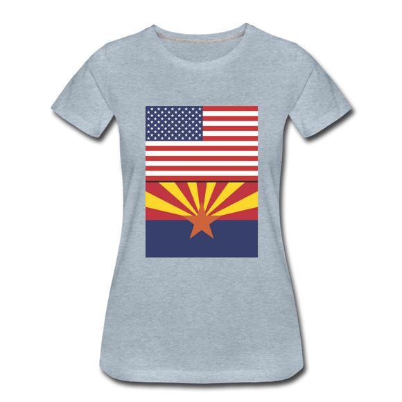 US & Arizona Flags - Women’s Premium T-Shirt - heather ice blue