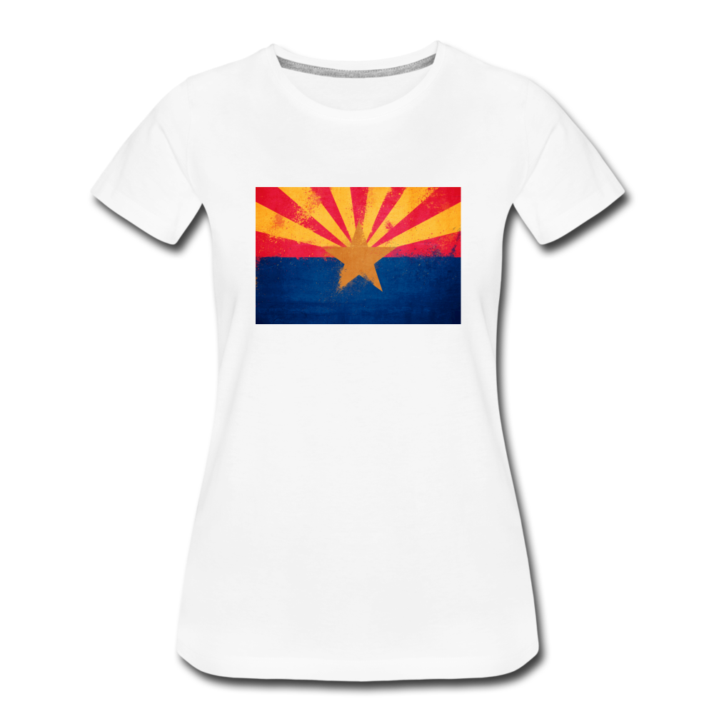 Arizona Grunge Flag - Women’s Premium T-Shirt - white