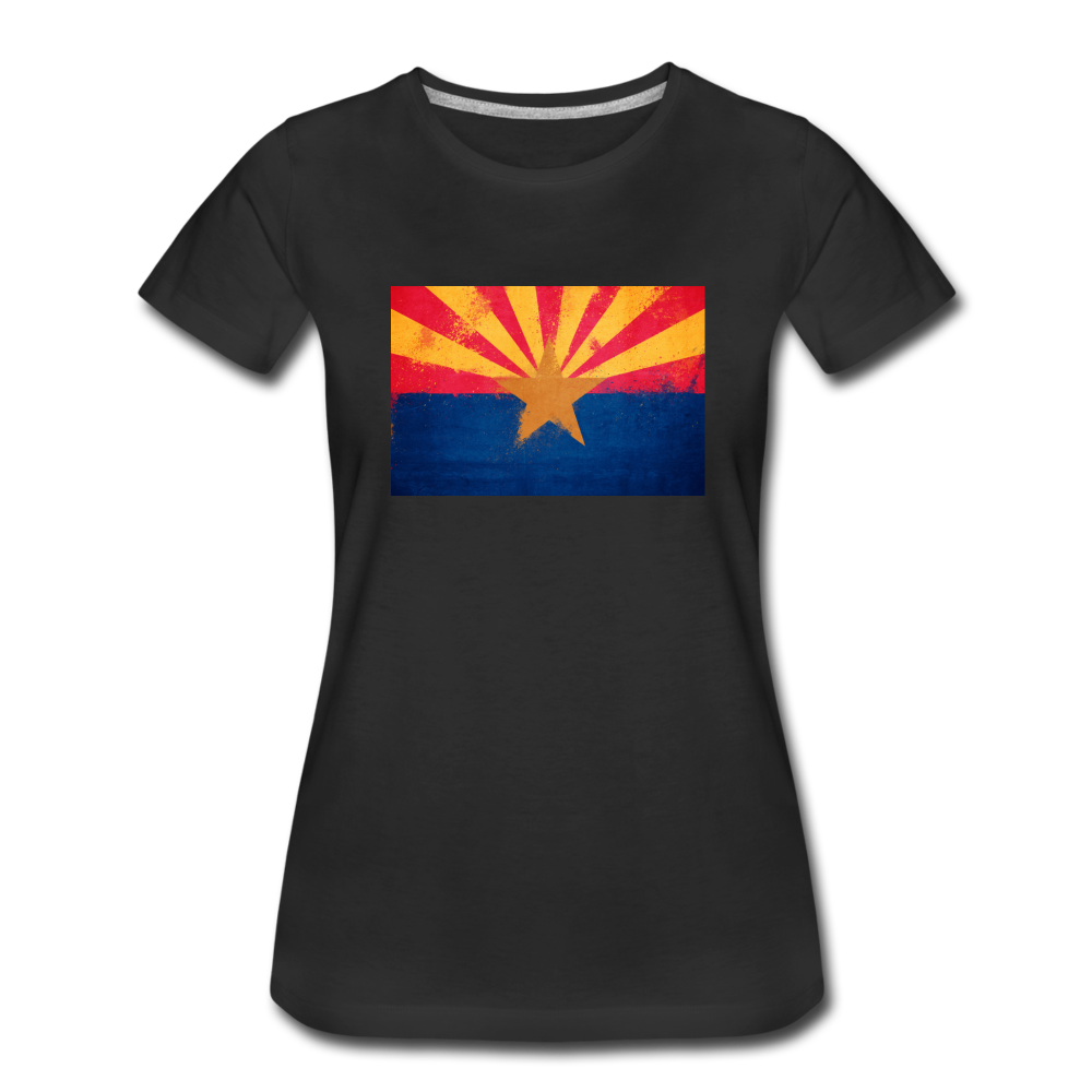 Arizona Grunge Flag - Women’s Premium T-Shirt - black