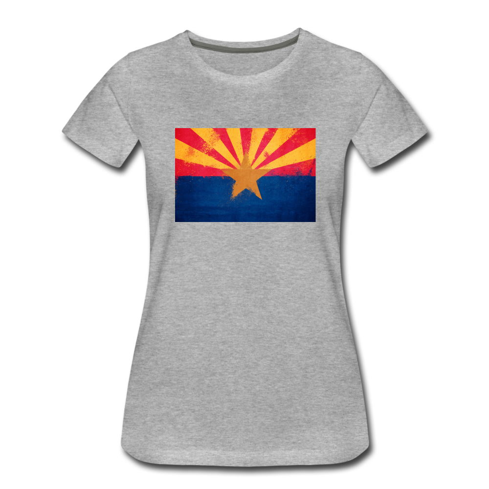 Arizona Grunge Flag - Women’s Premium T-Shirt - heather gray