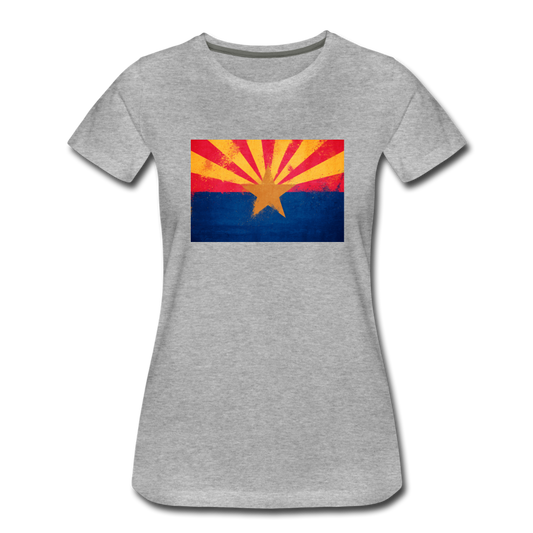 Arizona Grunge Flag - Women’s Premium T-Shirt - heather gray