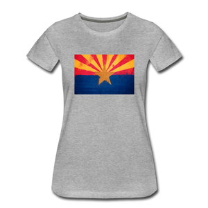 Arizona Grunge Flag - Women’s Premium T-Shirt - heather gray