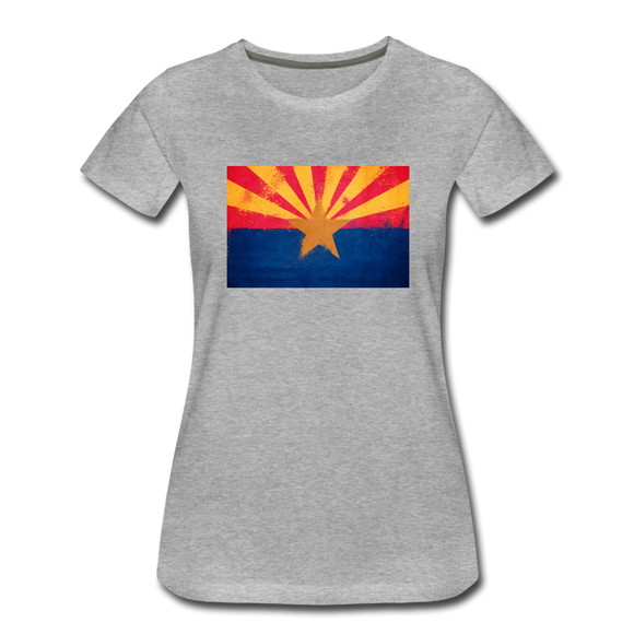 Arizona Grunge Flag - Women’s Premium T-Shirt - heather gray