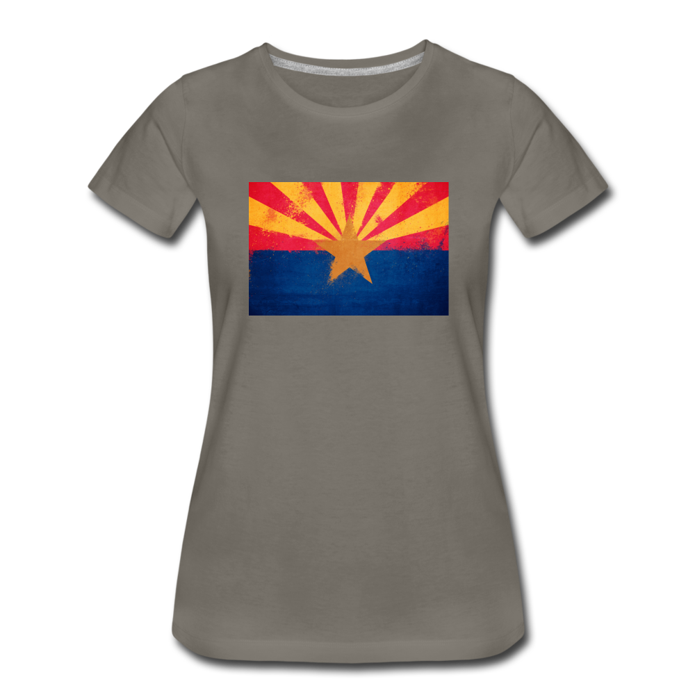 Arizona Grunge Flag - Women’s Premium T-Shirt - asphalt gray