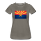 Arizona Grunge Flag - Women’s Premium T-Shirt - asphalt gray