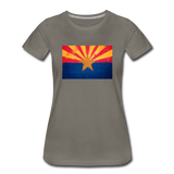 Arizona Grunge Flag - Women’s Premium T-Shirt - asphalt gray