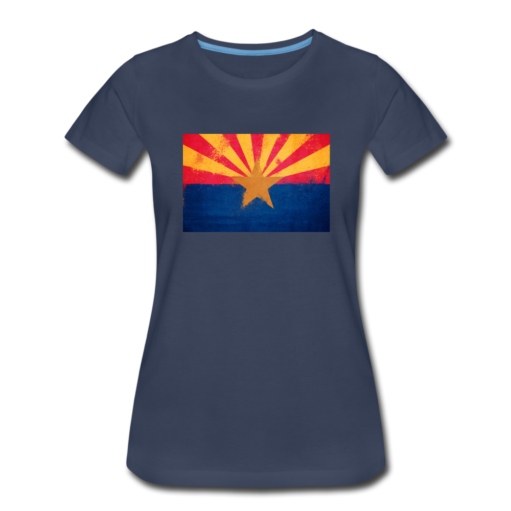 Arizona Grunge Flag - Women’s Premium T-Shirt - navy