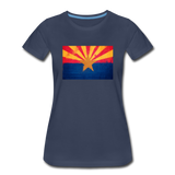 Arizona Grunge Flag - Women’s Premium T-Shirt - navy