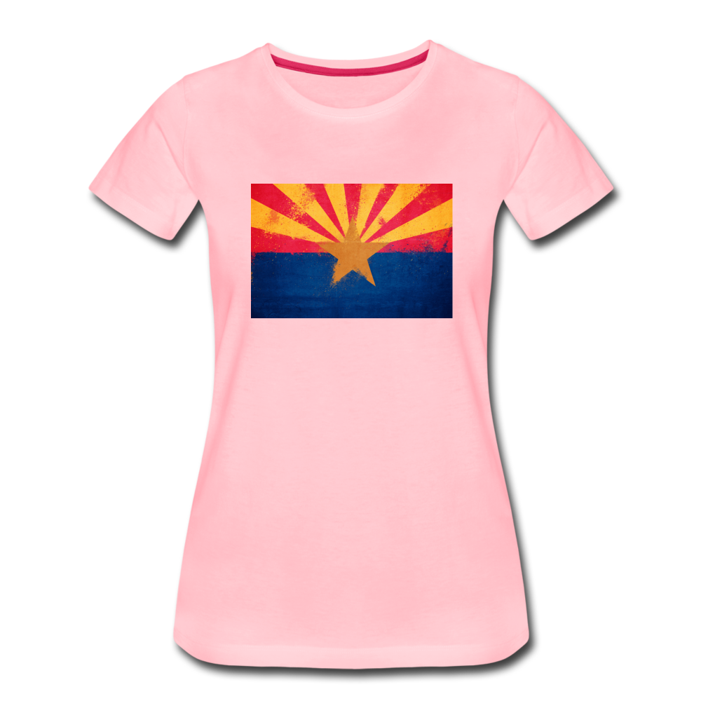 Arizona Grunge Flag - Women’s Premium T-Shirt - pink