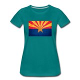 Arizona Grunge Flag - Women’s Premium T-Shirt - teal