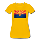 Arizona Grunge Flag - Women’s Premium T-Shirt - sun yellow