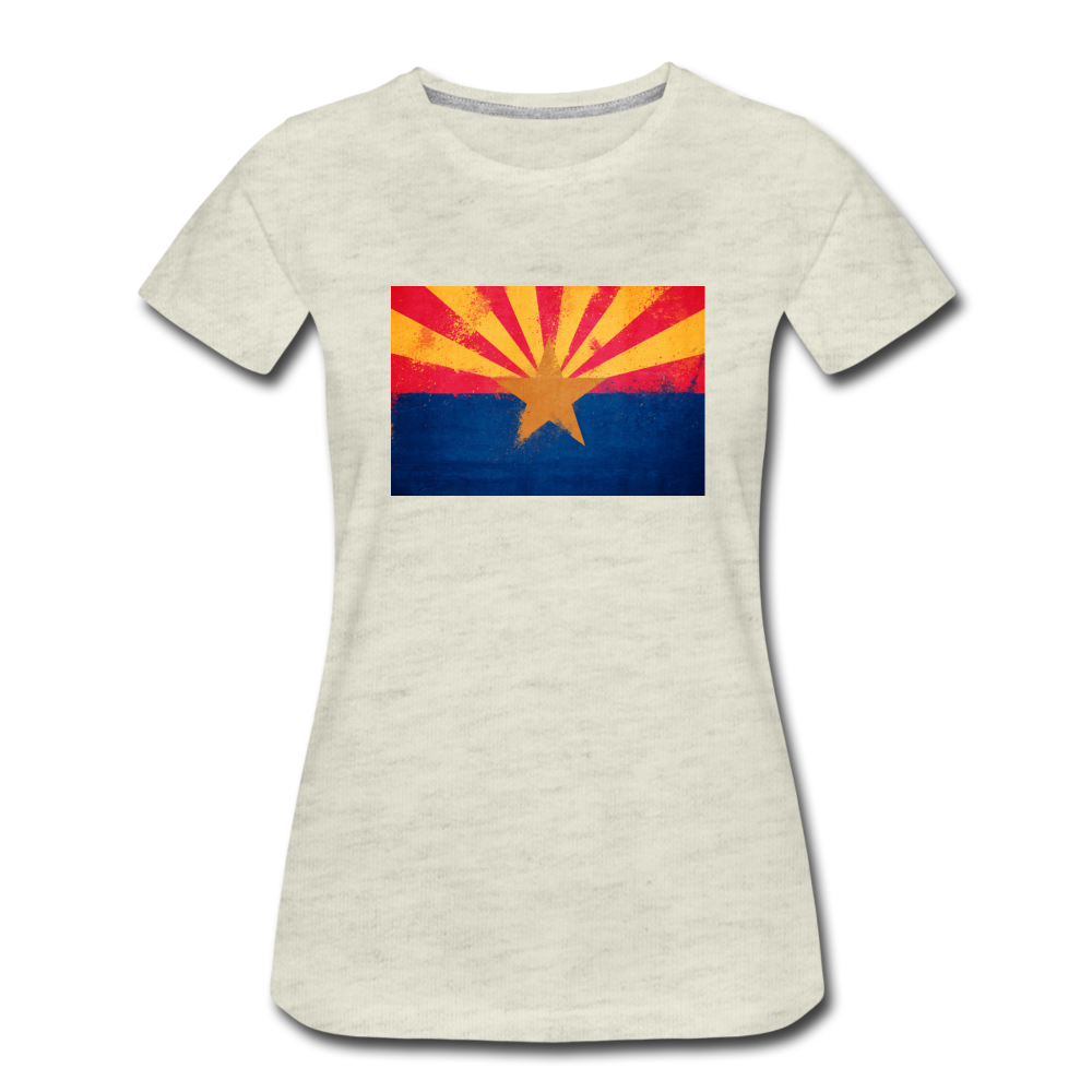 Arizona Grunge Flag - Women’s Premium T-Shirt - heather oatmeal