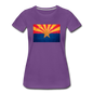 Arizona Grunge Flag - Women’s Premium T-Shirt - purple