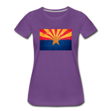 Arizona Grunge Flag - Women’s Premium T-Shirt - purple
