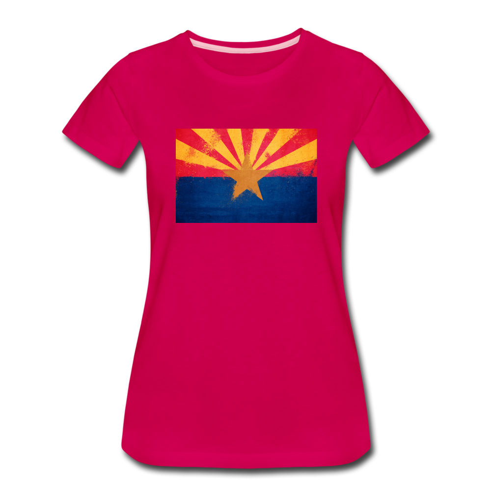 Arizona Grunge Flag - Women’s Premium T-Shirt - dark pink