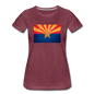 Arizona Grunge Flag - Women’s Premium T-Shirt - heather burgundy