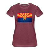 Arizona Grunge Flag - Women’s Premium T-Shirt - heather burgundy