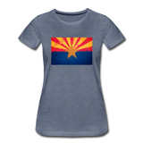 Arizona Grunge Flag - Women’s Premium T-Shirt - heather blue