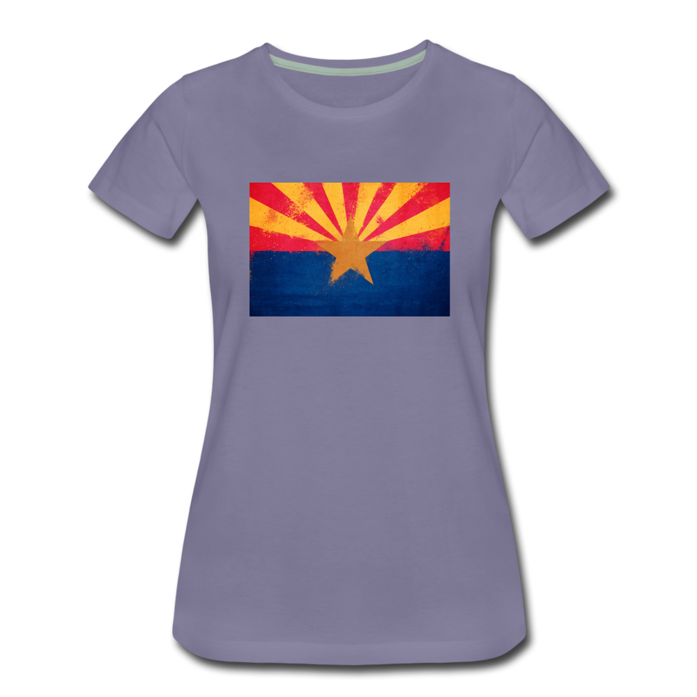 Arizona Grunge Flag - Women’s Premium T-Shirt - washed violet