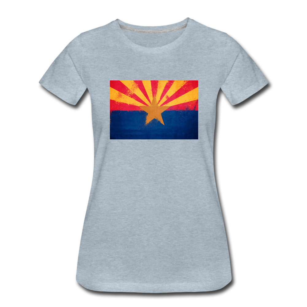 Arizona Grunge Flag - Women’s Premium T-Shirt - heather ice blue