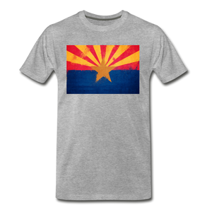 Arizona Grunge Flag - Men's Premium T-Shirt - heather gray