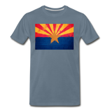 Arizona Grunge Flag - Men's Premium T-Shirt - steel blue