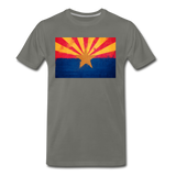 Arizona Grunge Flag - Men's Premium T-Shirt - asphalt gray