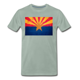 Arizona Grunge Flag - Men's Premium T-Shirt - steel green