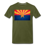 Arizona Grunge Flag - Men's Premium T-Shirt - olive green