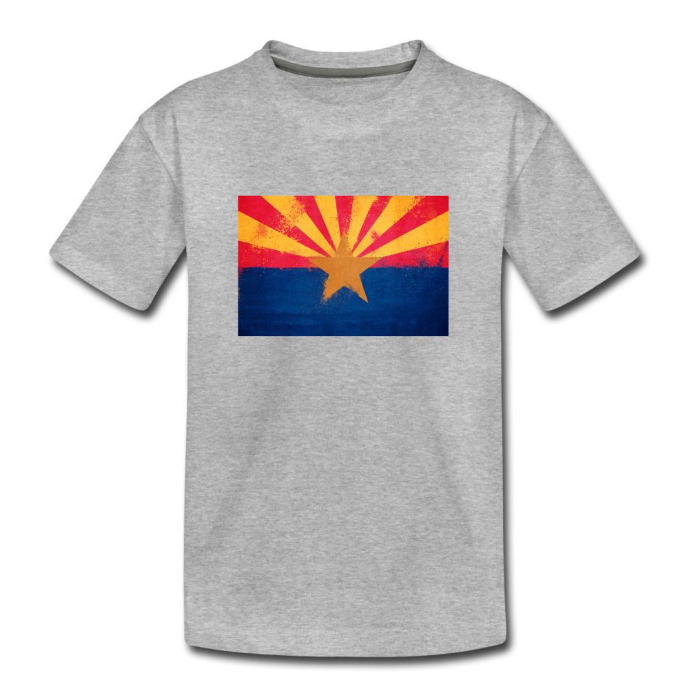 Arizona Grunge Flag - Kids' Premium T-Shirt - heather gray