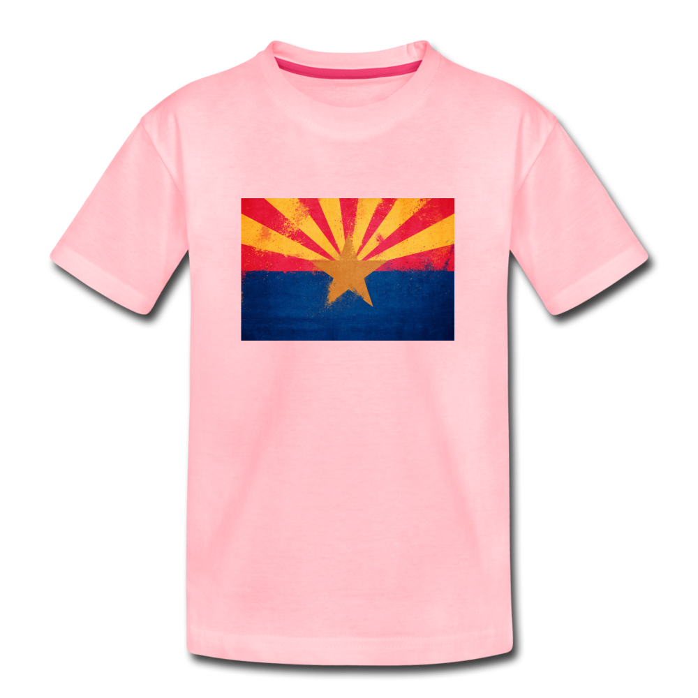 Arizona Grunge Flag - Kids' Premium T-Shirt - pink