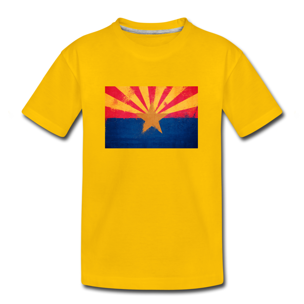 Arizona Grunge Flag - Kids' Premium T-Shirt - sun yellow