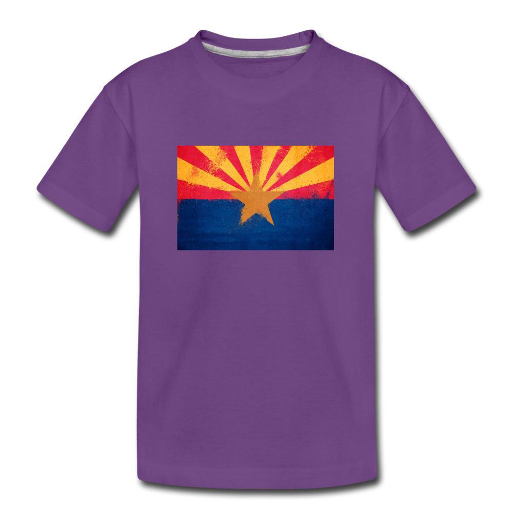 Arizona Grunge Flag - Kids' Premium T-Shirt - purple