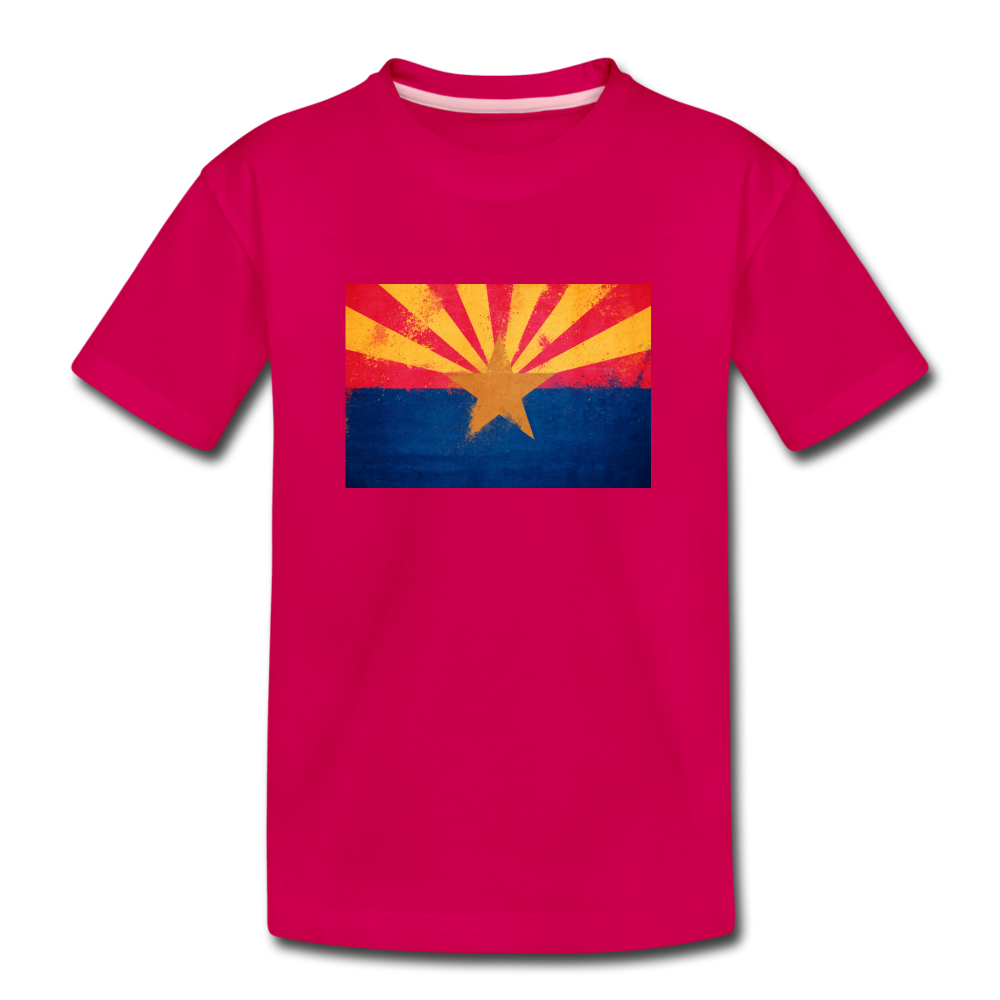 Arizona Grunge Flag - Kids' Premium T-Shirt - dark pink