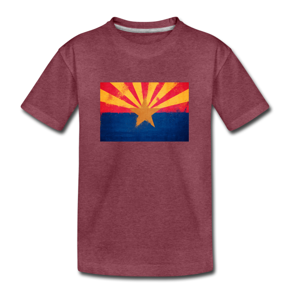 Arizona Grunge Flag - Kids' Premium T-Shirt - heather burgundy