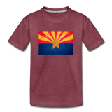 Arizona Grunge Flag - Kids' Premium T-Shirt - heather burgundy