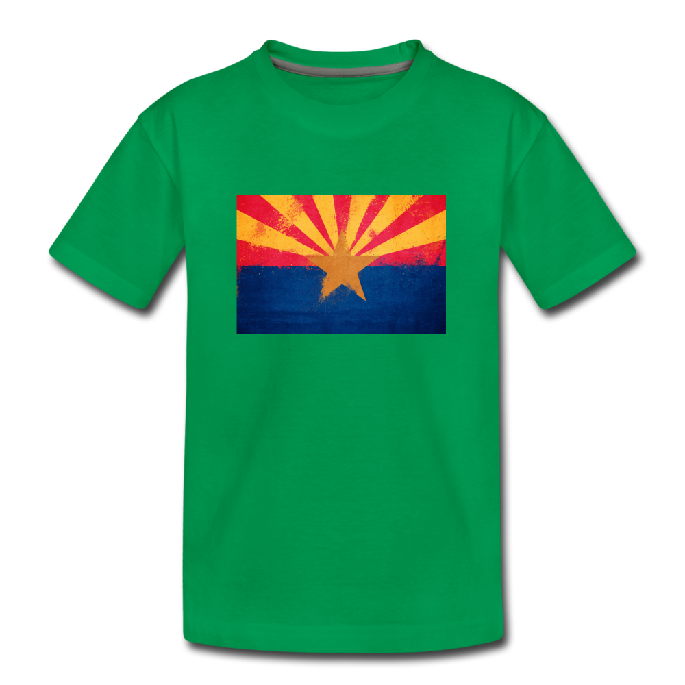 Arizona Grunge Flag - Kids' Premium T-Shirt - kelly green