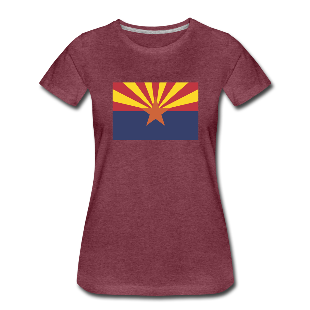 Arizona Flag - Women’s Premium T-Shirt - heather burgundy