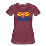 Arizona Flag - Women’s Premium T-Shirt - heather burgundy