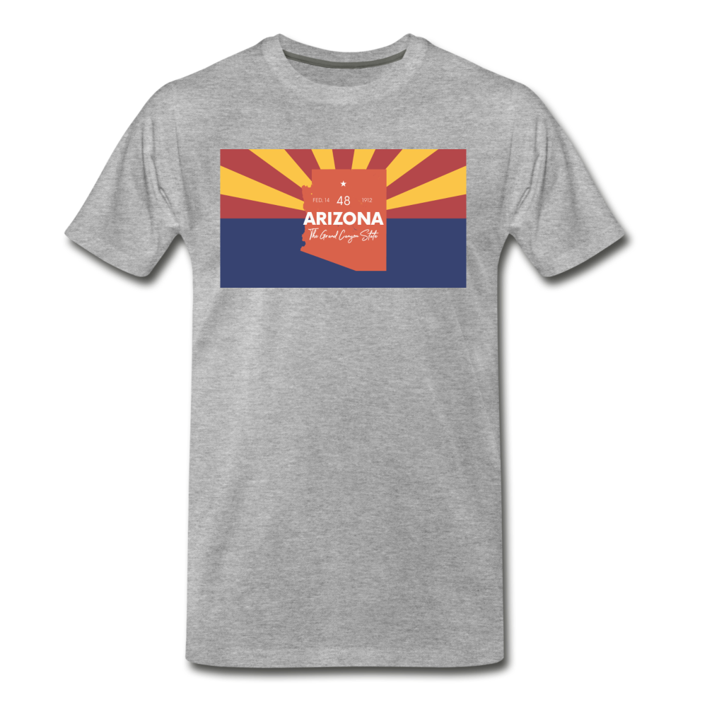 Arizona Info Map - Men's Premium T-Shirt - heather gray