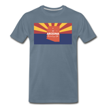 Arizona Info Map - Men's Premium T-Shirt - steel blue