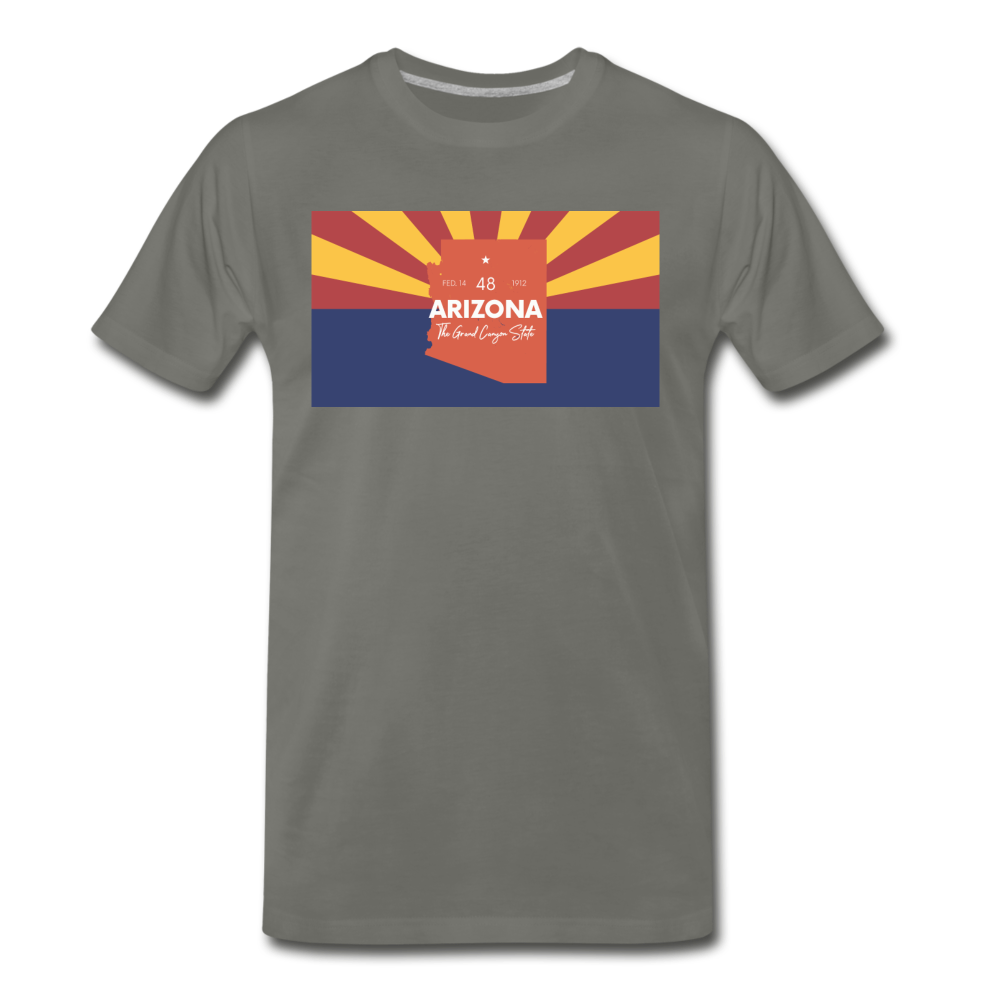 Arizona Info Map - Men's Premium T-Shirt - asphalt gray